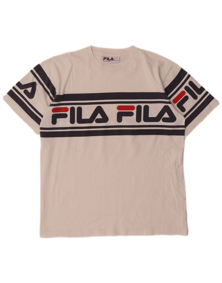 Fila Herre Grafisk T-Shirt Top Lille Hvid