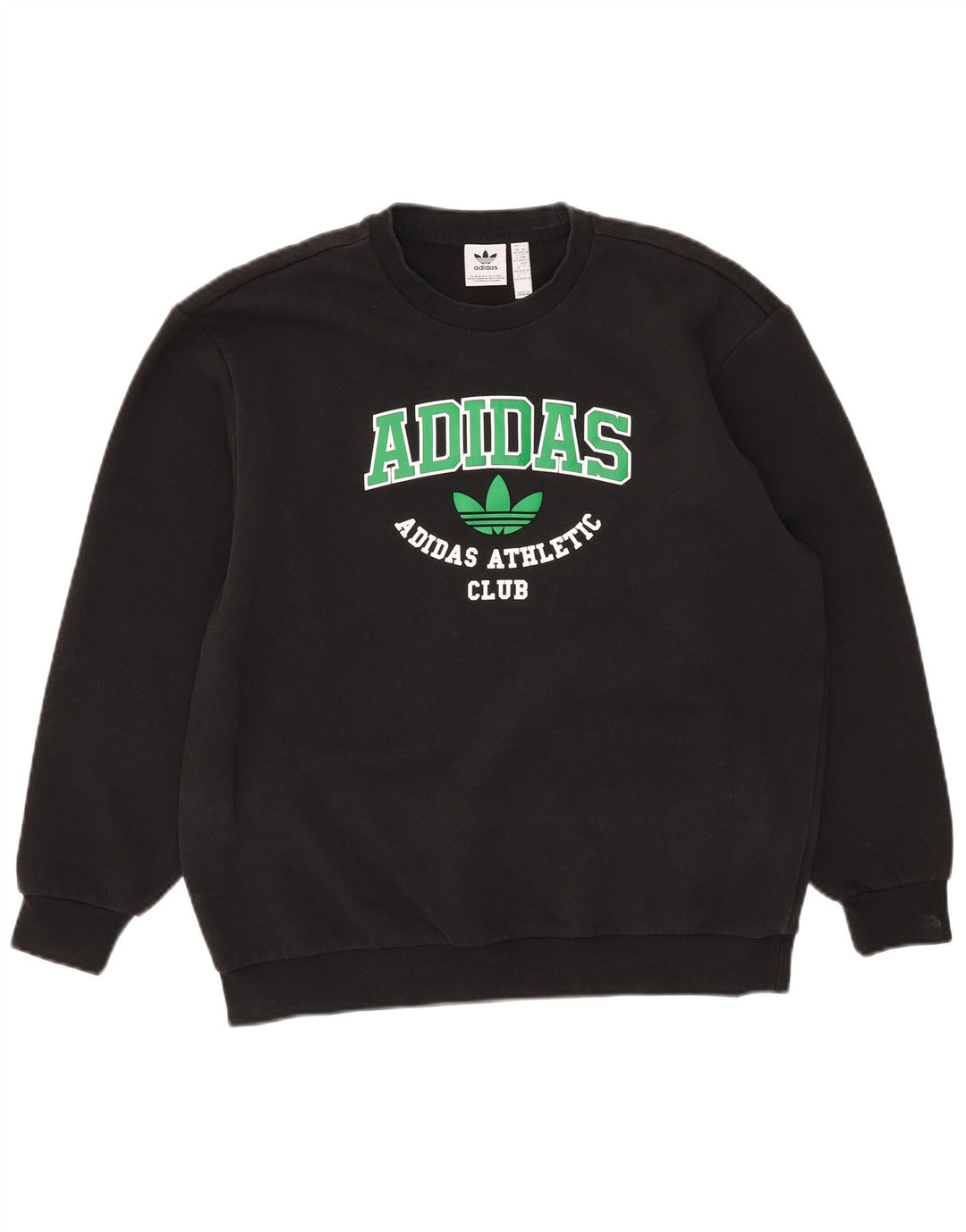 Adidas Herre Grafisk Oversized Sweatshirt Jumper 2XS Sort Bomuld