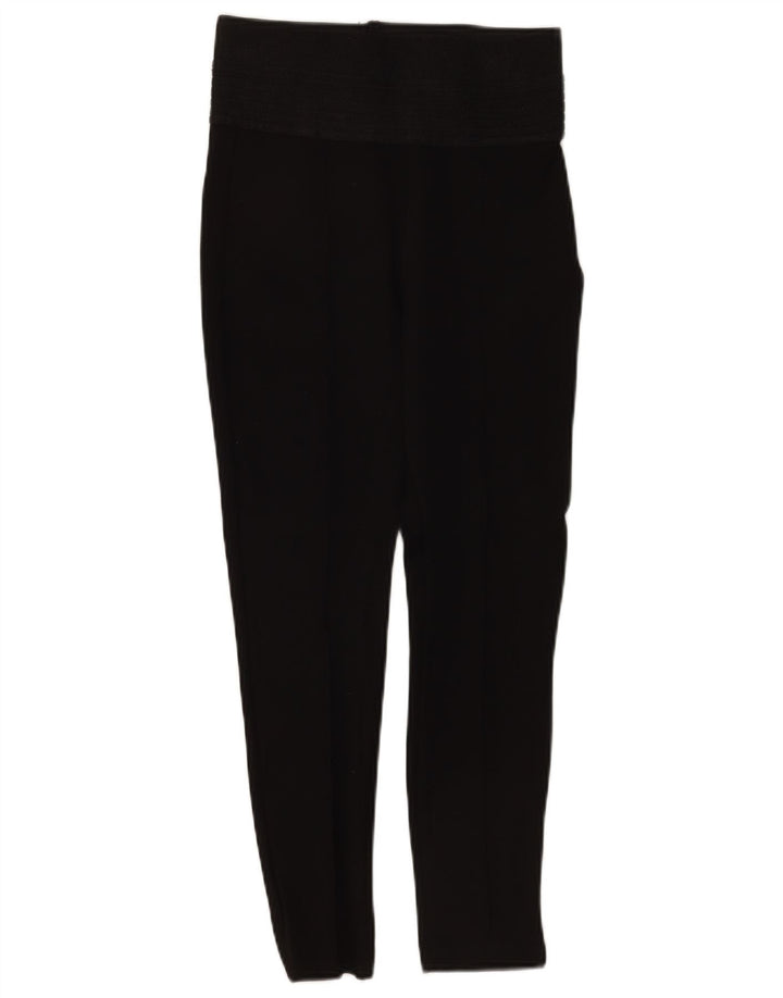 Zara Womens Crop Leggings UK 12 Medium Black Polyester