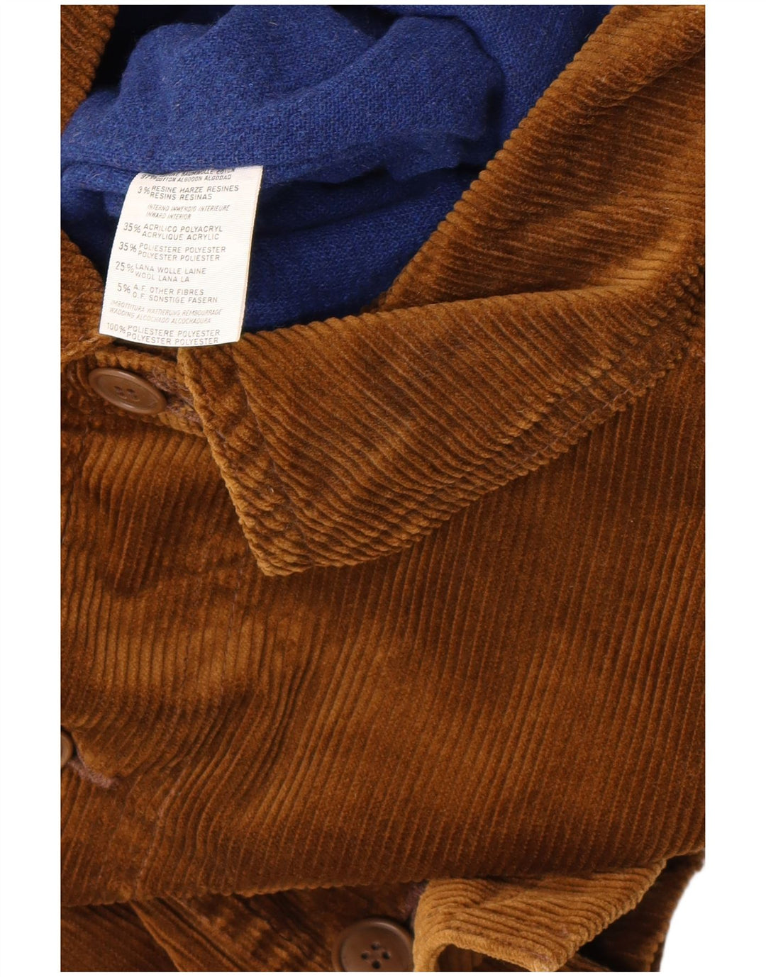Benetton Herre Corduroy Jacket UK 38 Medium Khaki Bomuld