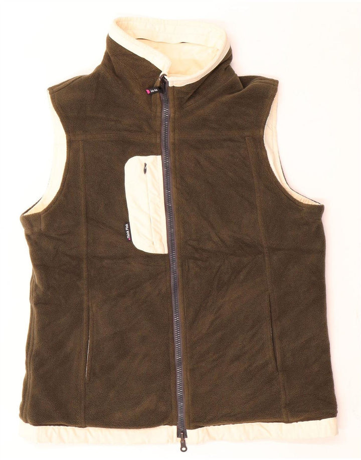 Tænk Pink Womens Oversized Reversible Gilet IT 40 Small Beige Polyamid