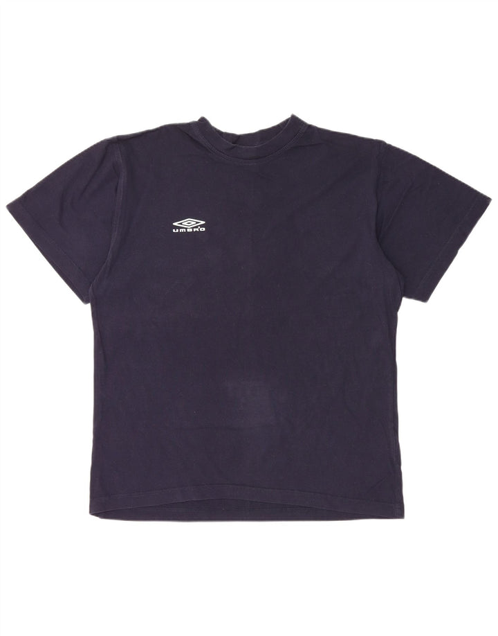 UMBRO Mens T-Shirt Top Medium Navy Blue Cotton