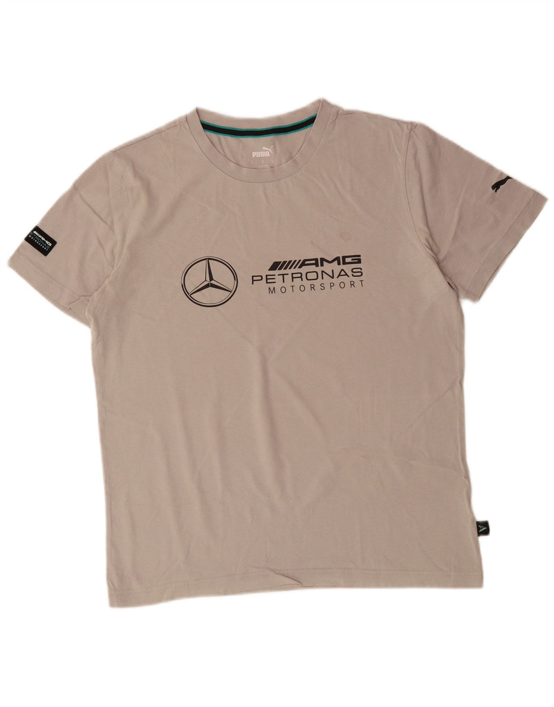 PUMA Grafisk T-shirt top til mænd, lille grå bomuld