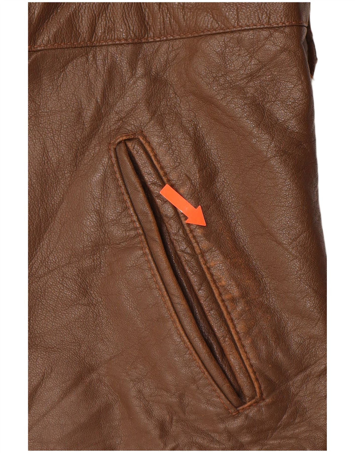 VINTAGE Herre Læderjakke IT 52 XL Brun