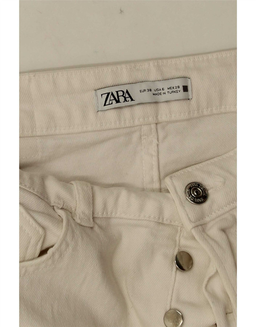 Zara Straight Jeans til kvinder EU 38 Small W28 L26 Hvid