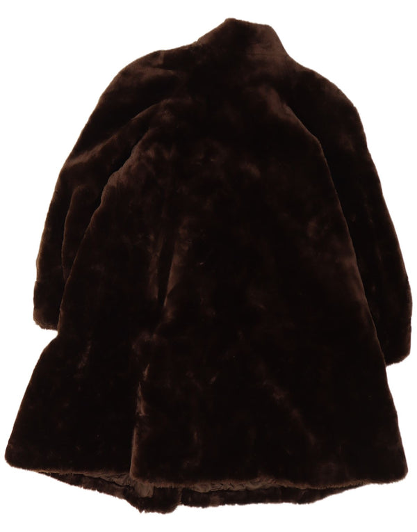 Couture Helene Dame Oversized Faux Fur Overcoat UK 16 Large Brown