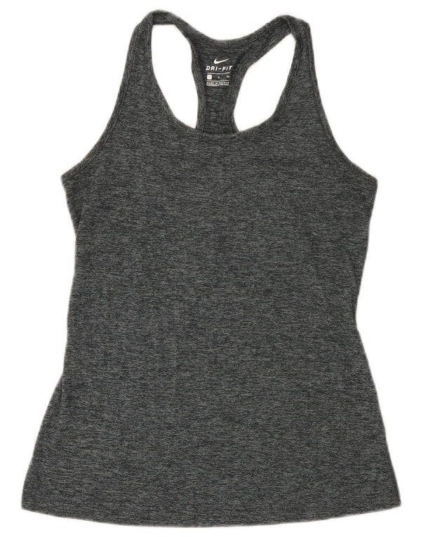 Nike Dame Dri Fit Vest Top UK 8 Small Grå Flecked Polyester