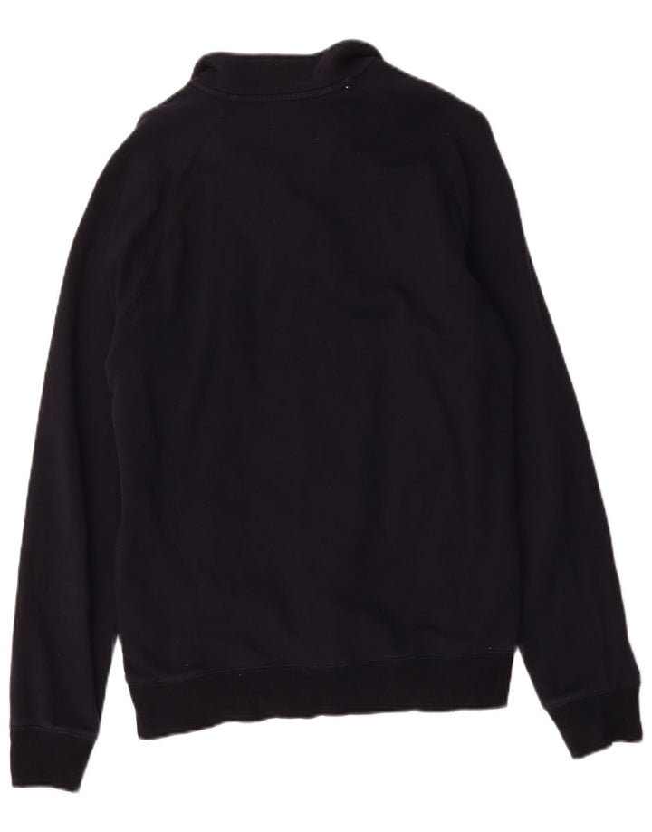 Farah Herre Zip Neck Sweatshirt Jumper Large Navy Blue Bomuld