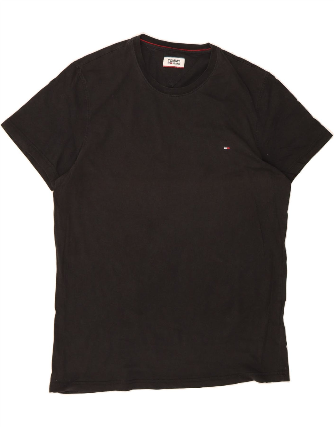 TOMMY HILFIGER Mens T-Shirt Top Large Black Cotton Vintage Tommy Hilfiger and Second-Hand Tommy Hilfiger from Messina Hembry 