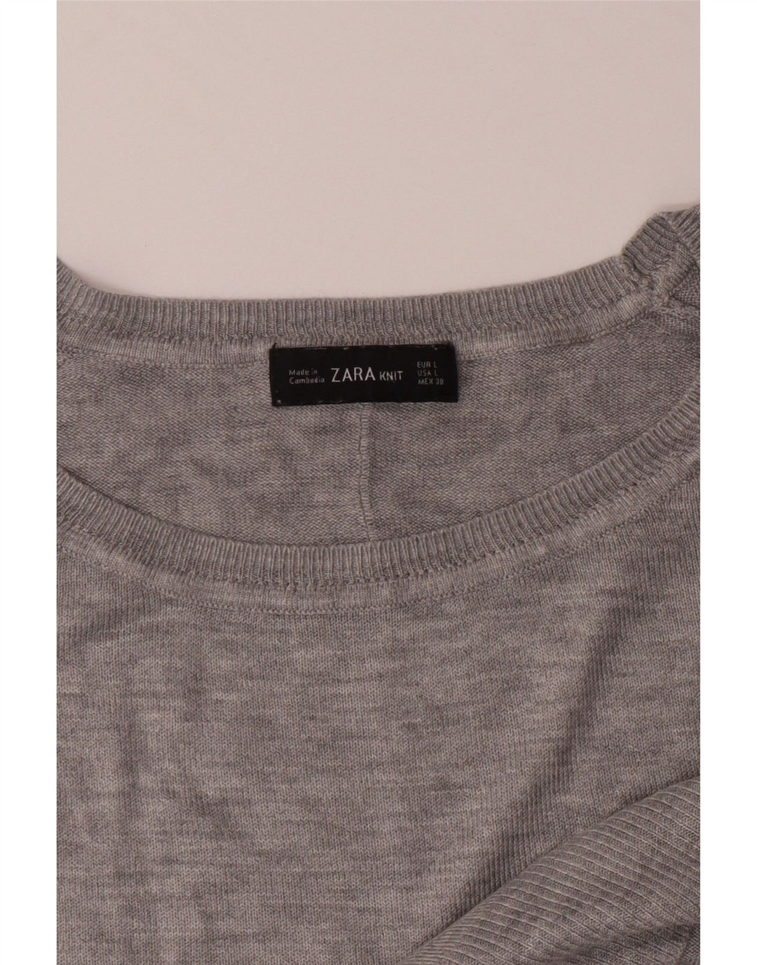 ZARA Womens Boat Neck Jumper Sweater UK 16 Large Grey Vintage Zara and Second-Hand Zara from Messina Hembry 