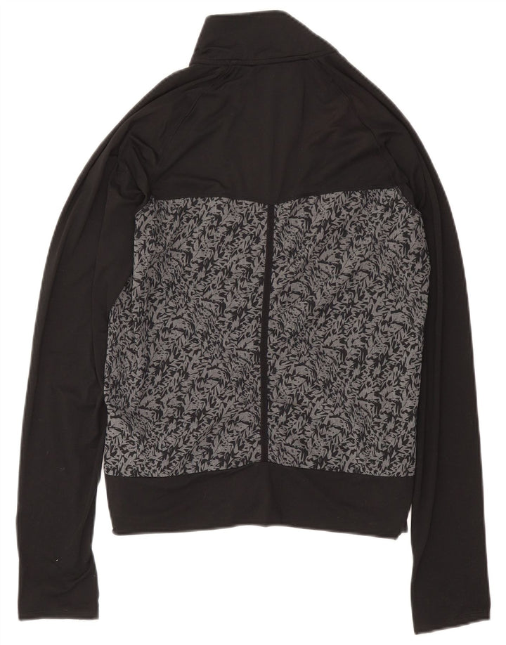 Adidas kvinders abstrakt mønster træningsdragt topjakke UK 10 Small Black