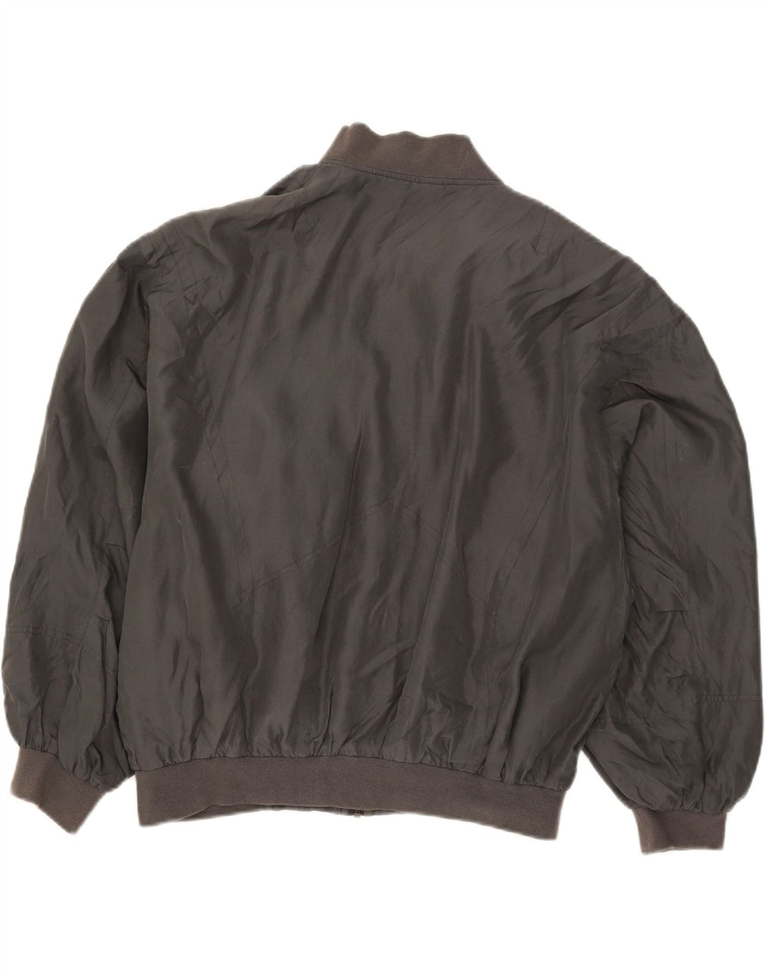 Vintage Bomberjakke til mænd UK 38 Medium Grey Silke