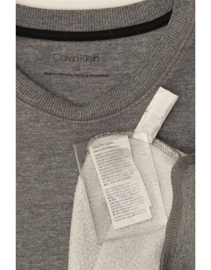 CALVIN KLEIN Mens Sweatshirt Jumper Large Grey Cotton Classic