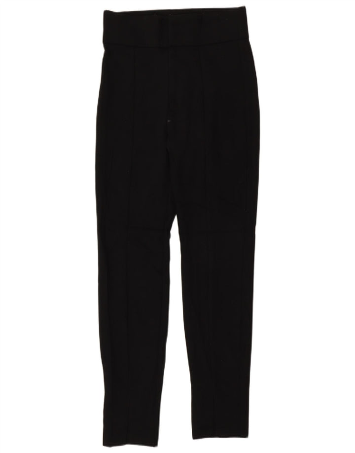 Zara Dame Slim Casual Bukser XS W24 L27 Sort Polyester