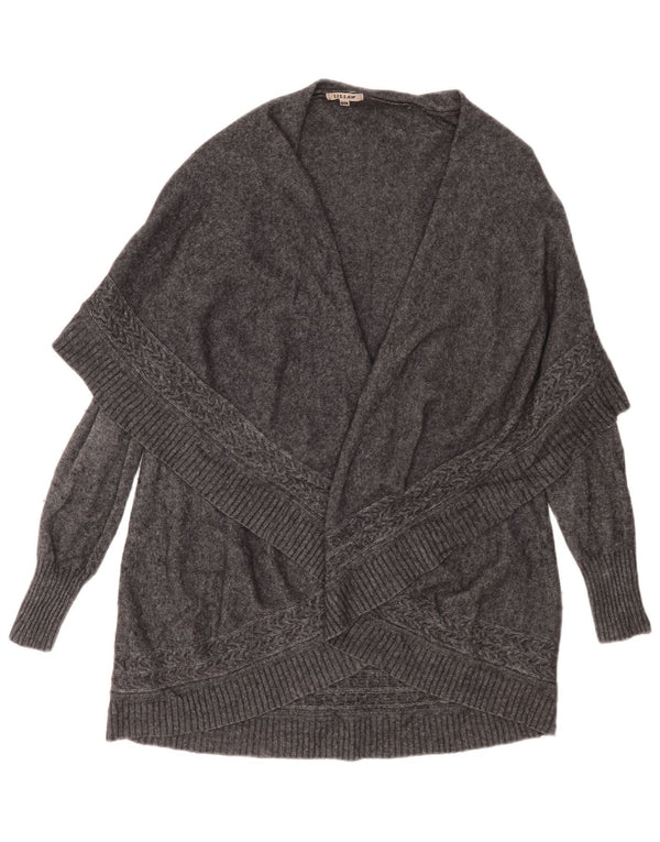 Jigsaw Womens Longline Cardigan Sweater UK 10 Small Grey Uld