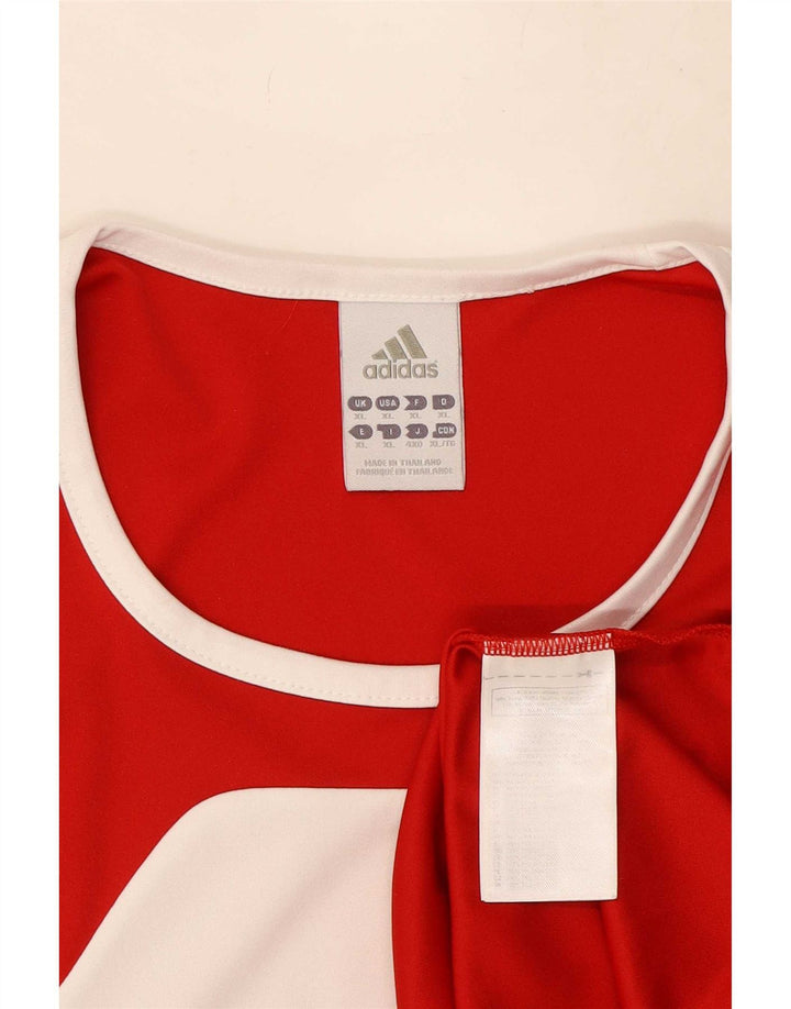 Adidas Herre Climalite T-Shirt Top XL Rød Colourblock Polyester