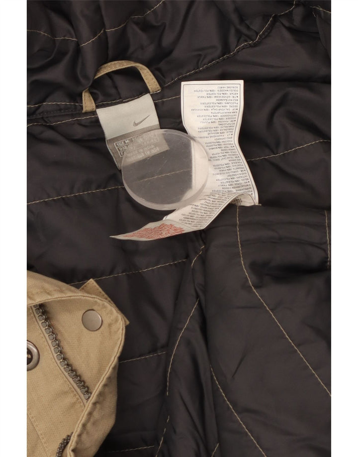 Nike Overfrakke med hætte til mænd UK 38/40 Medium Beige Bomuld