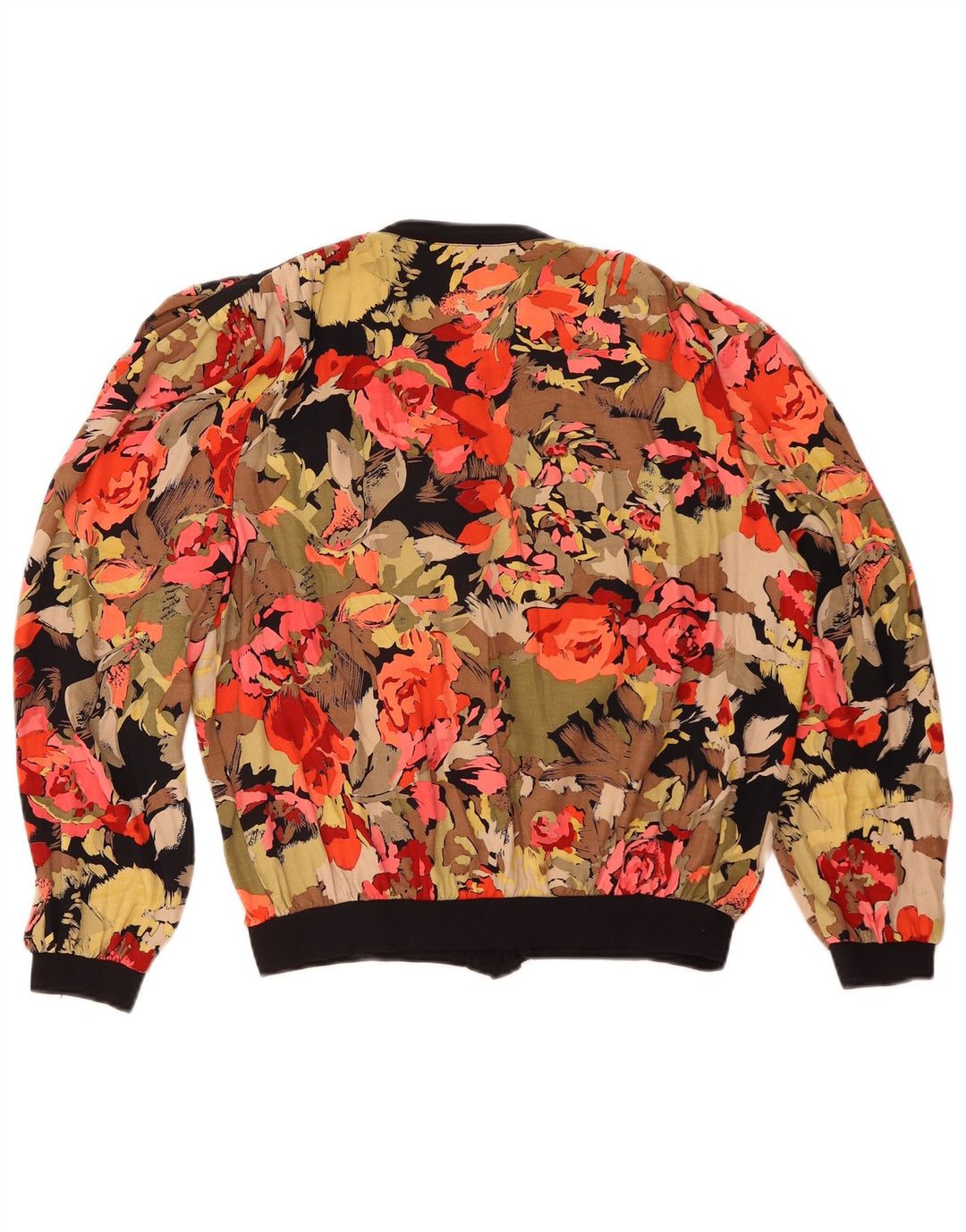 Vintage Dame Shirt Bluse UK 14 Large Multicolored Floral