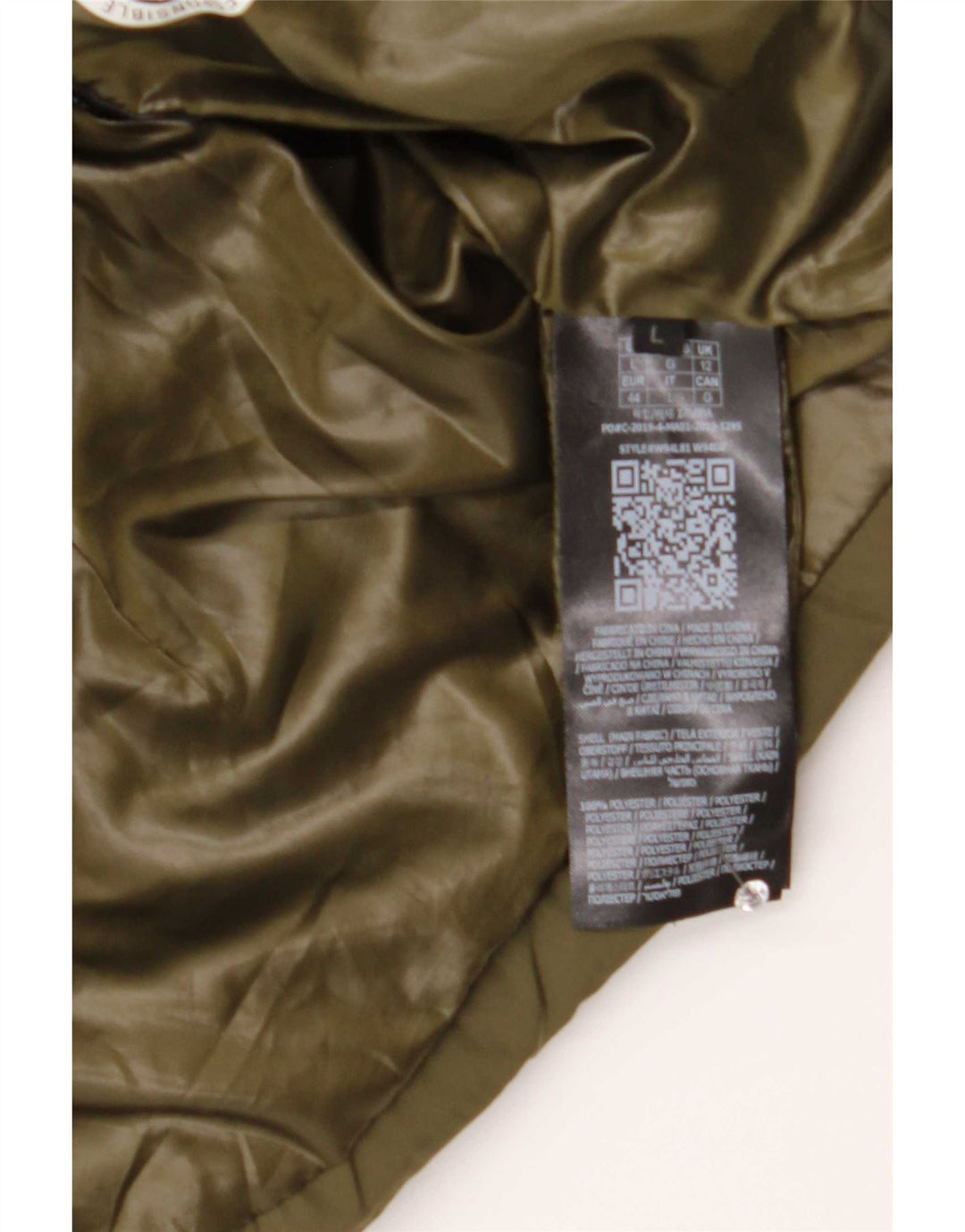 Guess grafisk polstret jakke til kvinder UK 12 Medium Khaki Polyester