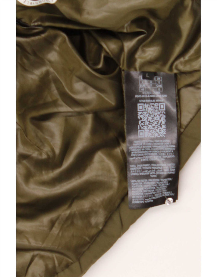 Guess grafisk polstret jakke til kvinder UK 12 Medium Khaki Polyester