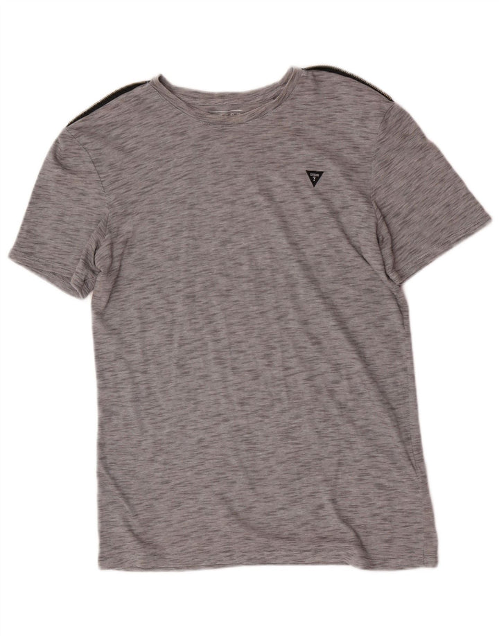 Guess Herre T-Shirt Top Stor Grå Flecked Polyester