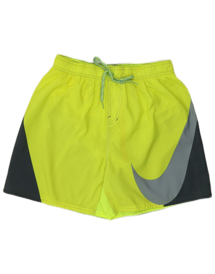 Nike grafiske badeshorts til mænd, store grønne farveblok polyester