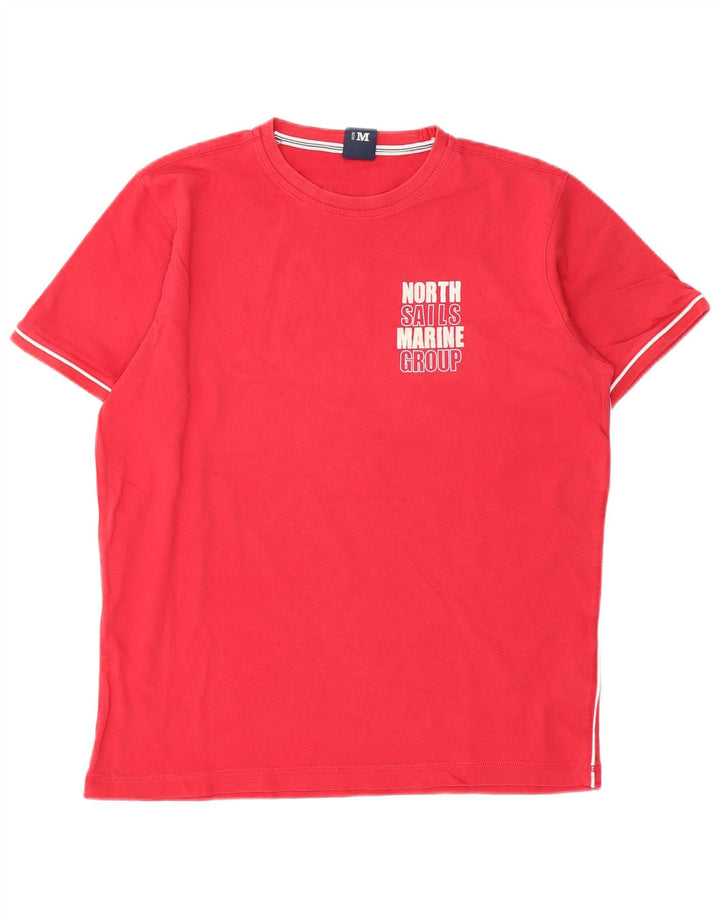 North Sails Herre Grafisk T-Shirt Top Medium Rød Bomuld