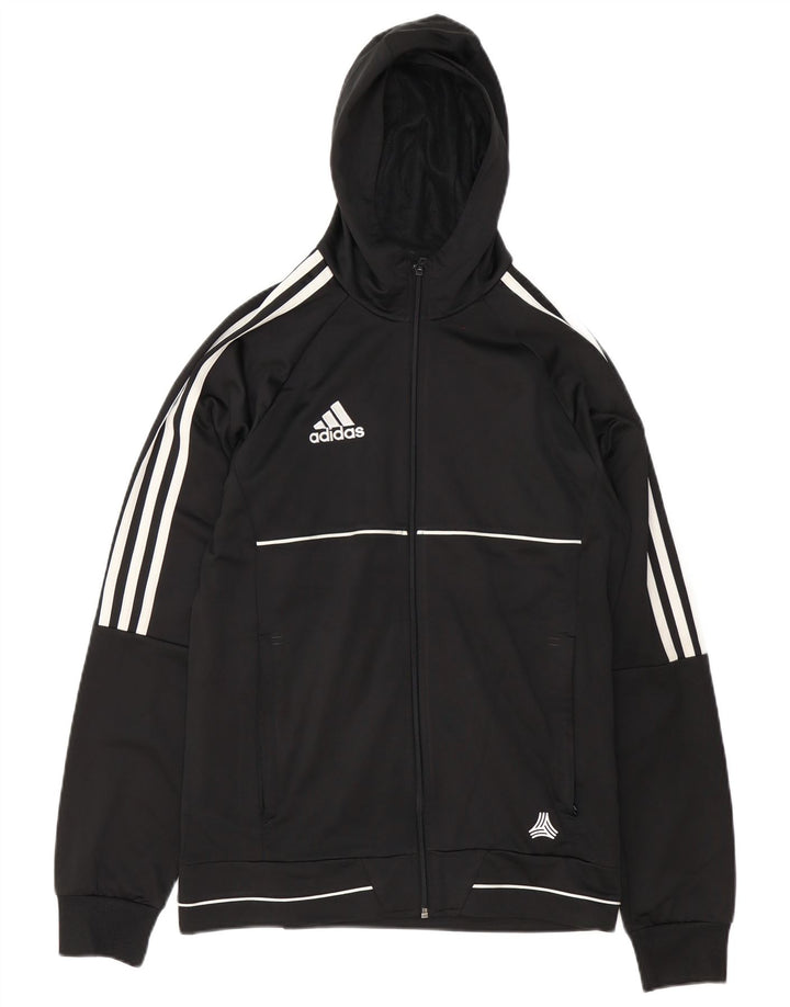 Adidas Træningsdragt med hætte til mænd, lille, sort polyester