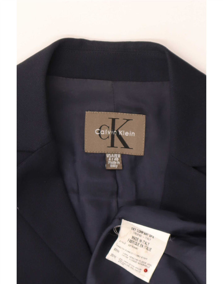 Calvin Klein Dame Longline Blazer Jacket EU 40 Medium Navy Blue