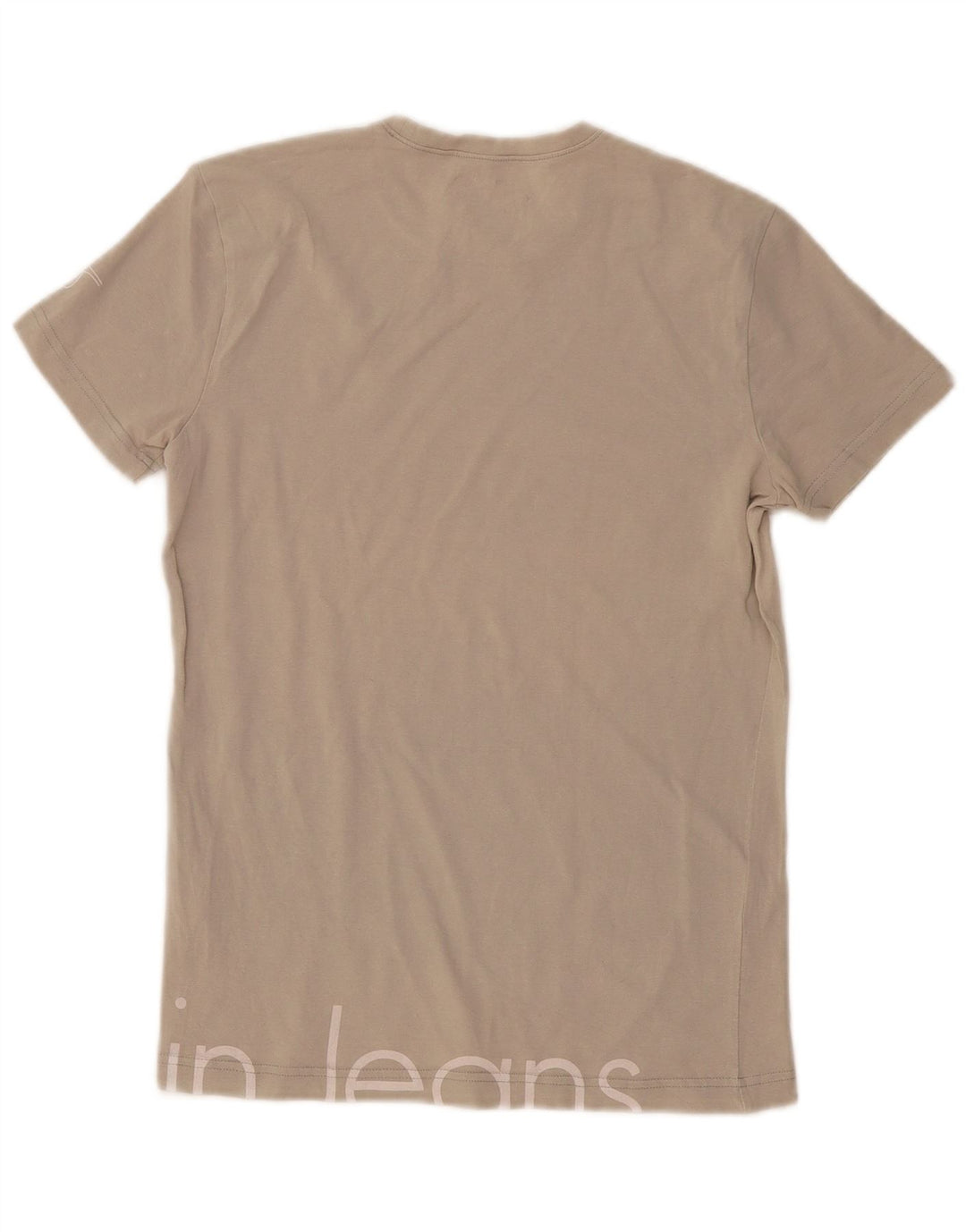 Calvin Klein Herre grafisk T-shirt Top Small Off White Bomuld