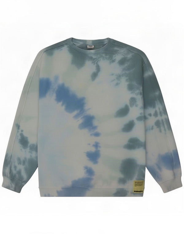 Zara Sweatshirt-trøje til piger 13-14 år Blue Tie Dye Cotton