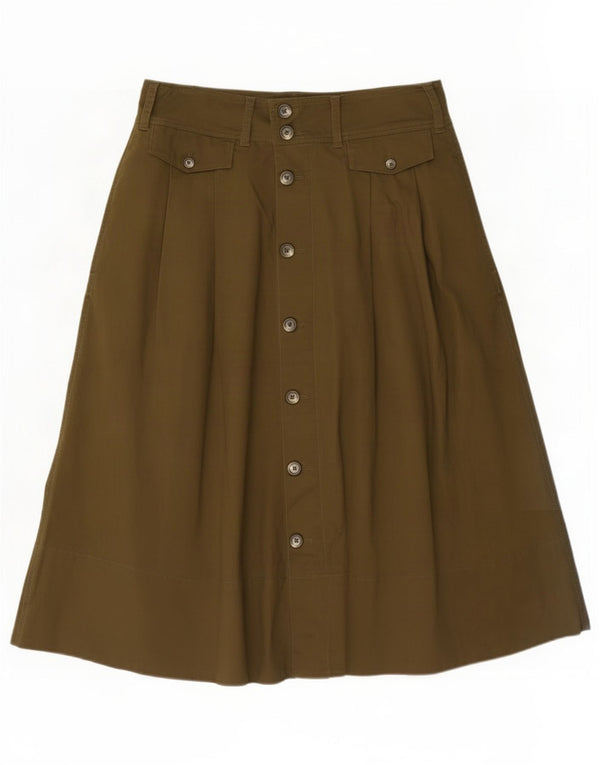 Ralph Lauren Dame A-Line nederdel med høj talje US 10 Large W32 Khaki Bomuld