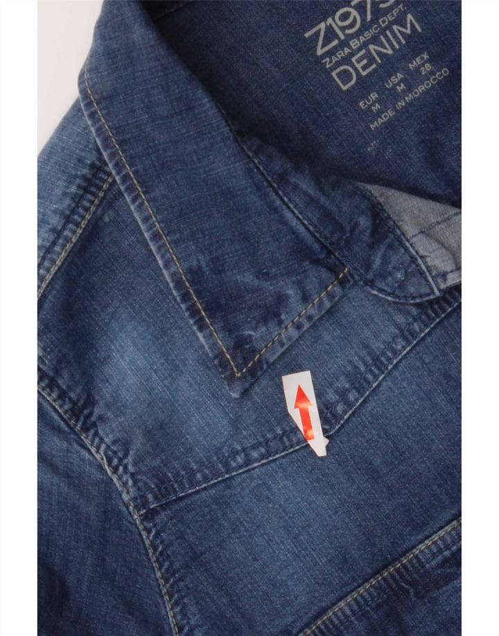 Zara Dame Denim Shirt UK 12 Medium Blue