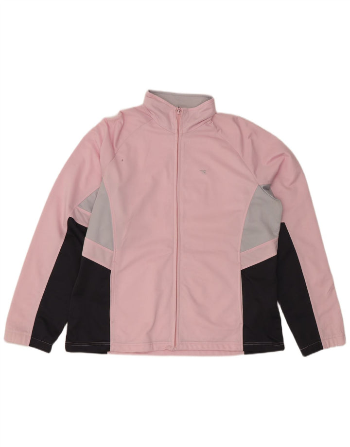 DIADORA træningsdragt topjakke til kvinder UK 18 XL Pink Colourblock Polyester