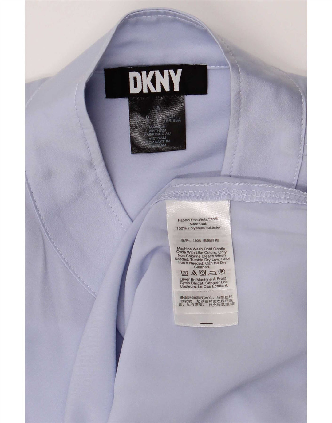 Dkny Dame 1/2 Ærmet Oversized Skjorte Bluse UK 8 Small Lilac Polyester