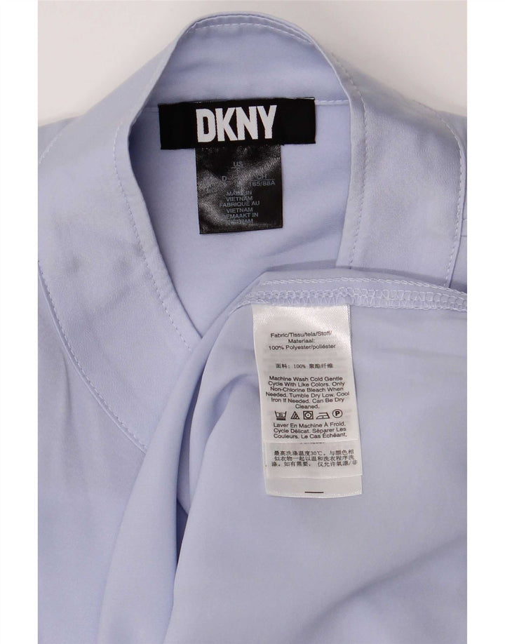 Dkny Dame 1/2 Ærmet Oversized Skjorte Bluse UK 8 Small Lilac Polyester