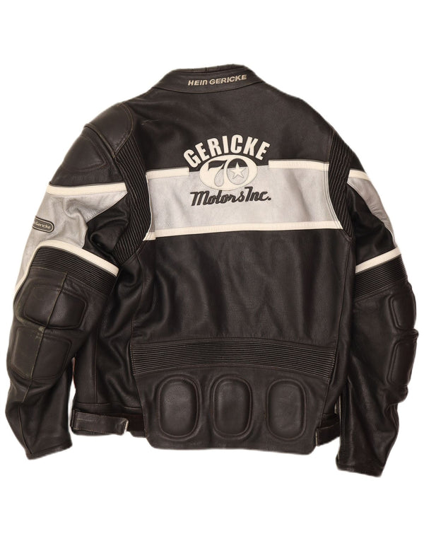 Hein Gericke Herre motorcykel racerjakke UK 36 Small Black Colourblock