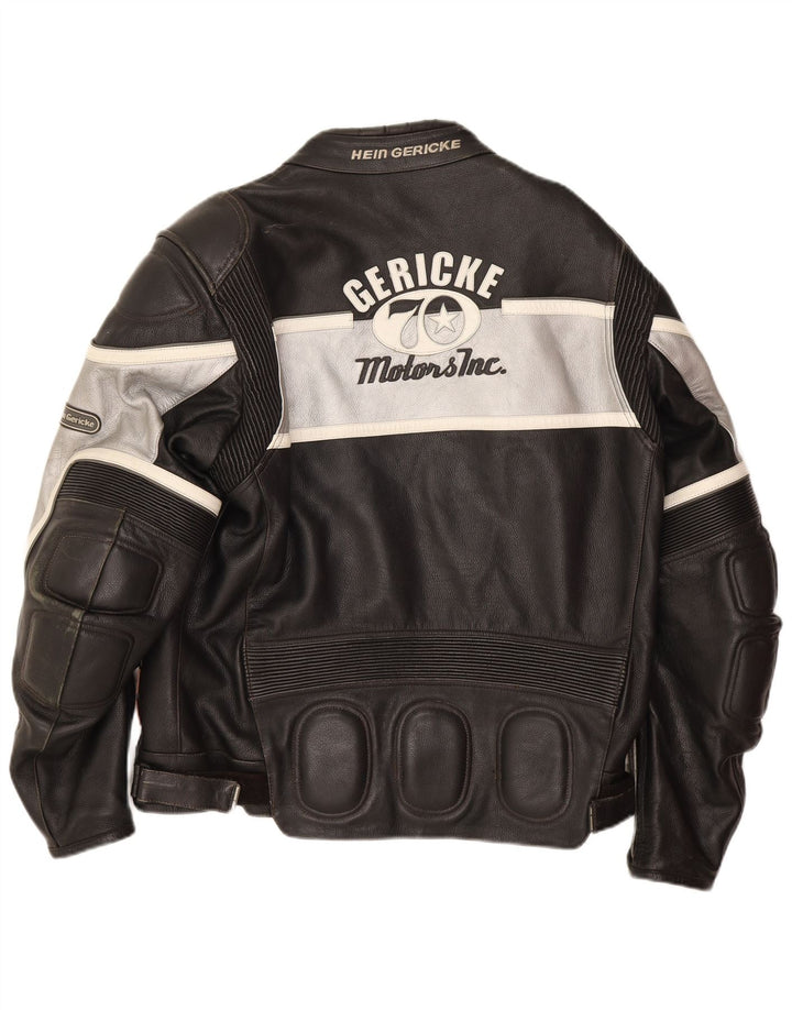 Hein Gericke Herre motorcykel racerjakke UK 36 Small Black Colourblock