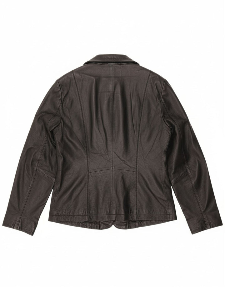 OVIESSE Womens Leather Jacket IT 44 Medium Black Leather