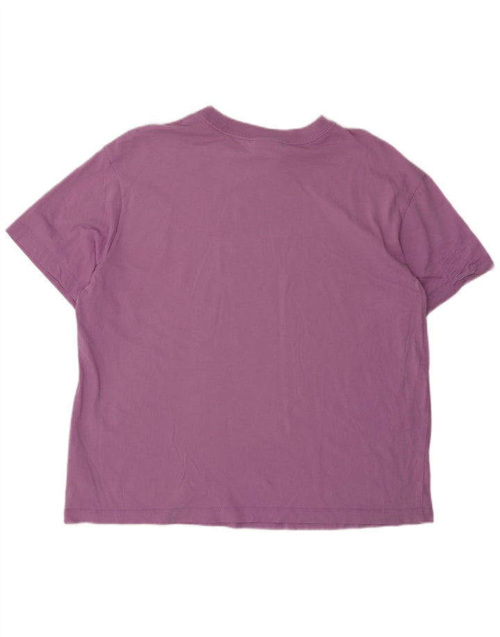 Nike Dame Oversized T-Shirt Top UK 14 Medium Lilla Bomuld