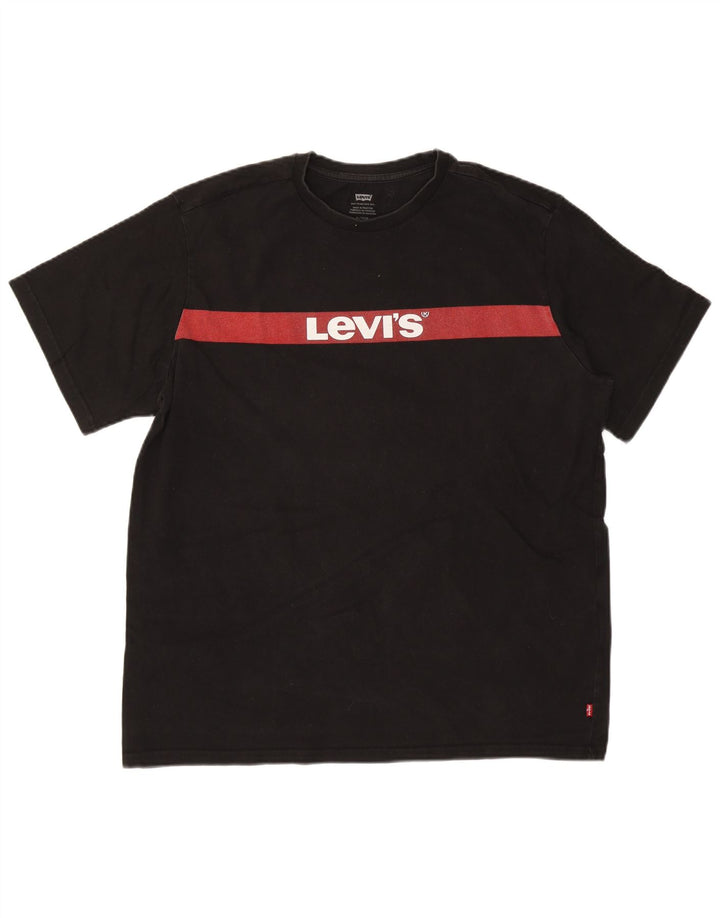 Levi's Herre grafisk T-shirt top XL sort bomuld