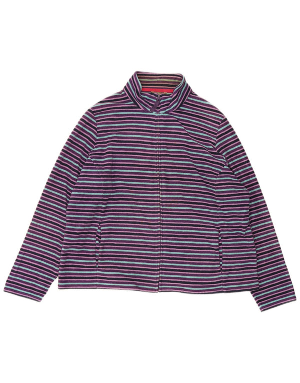 Marks & Spencer Fleecejakke til kvinder UK 22 2XL Lilla stribet polyester
