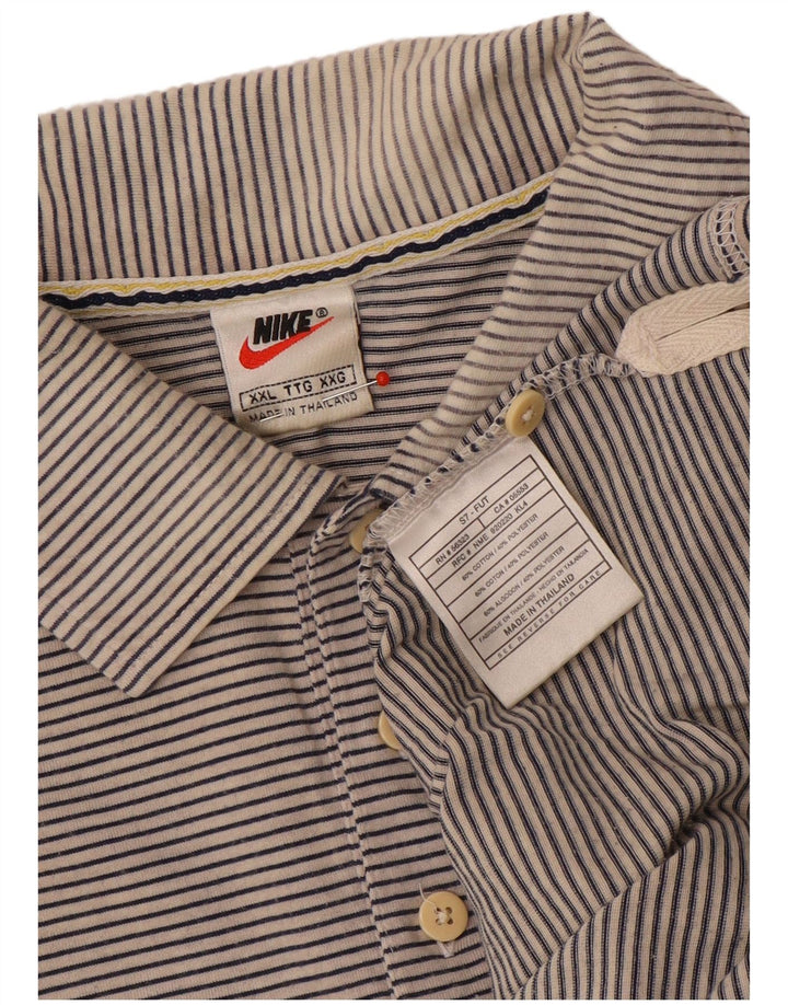 Nike Polo Shirt til mænd 2XL Gråstribet bomuld