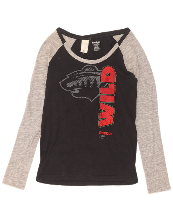 Reebok Womens Minnesota Wild Graphic Top Langærmet UK 14 Large Black
