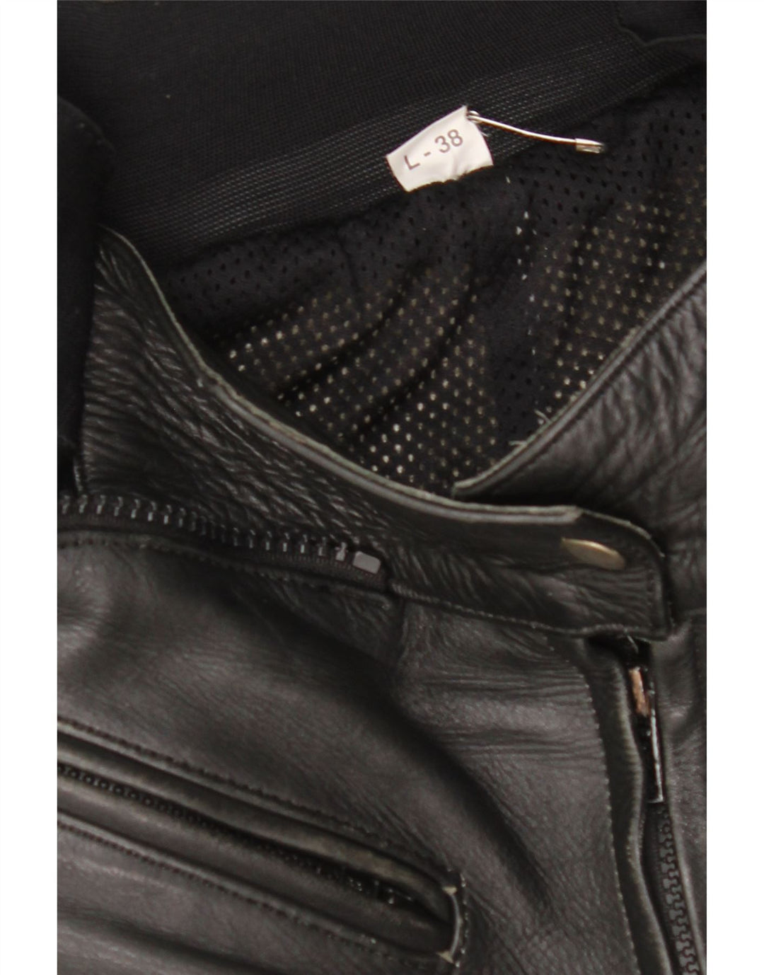 VINTAGE Damebukser EU 38 Medium W28 L27 Sort Colourblock Læder