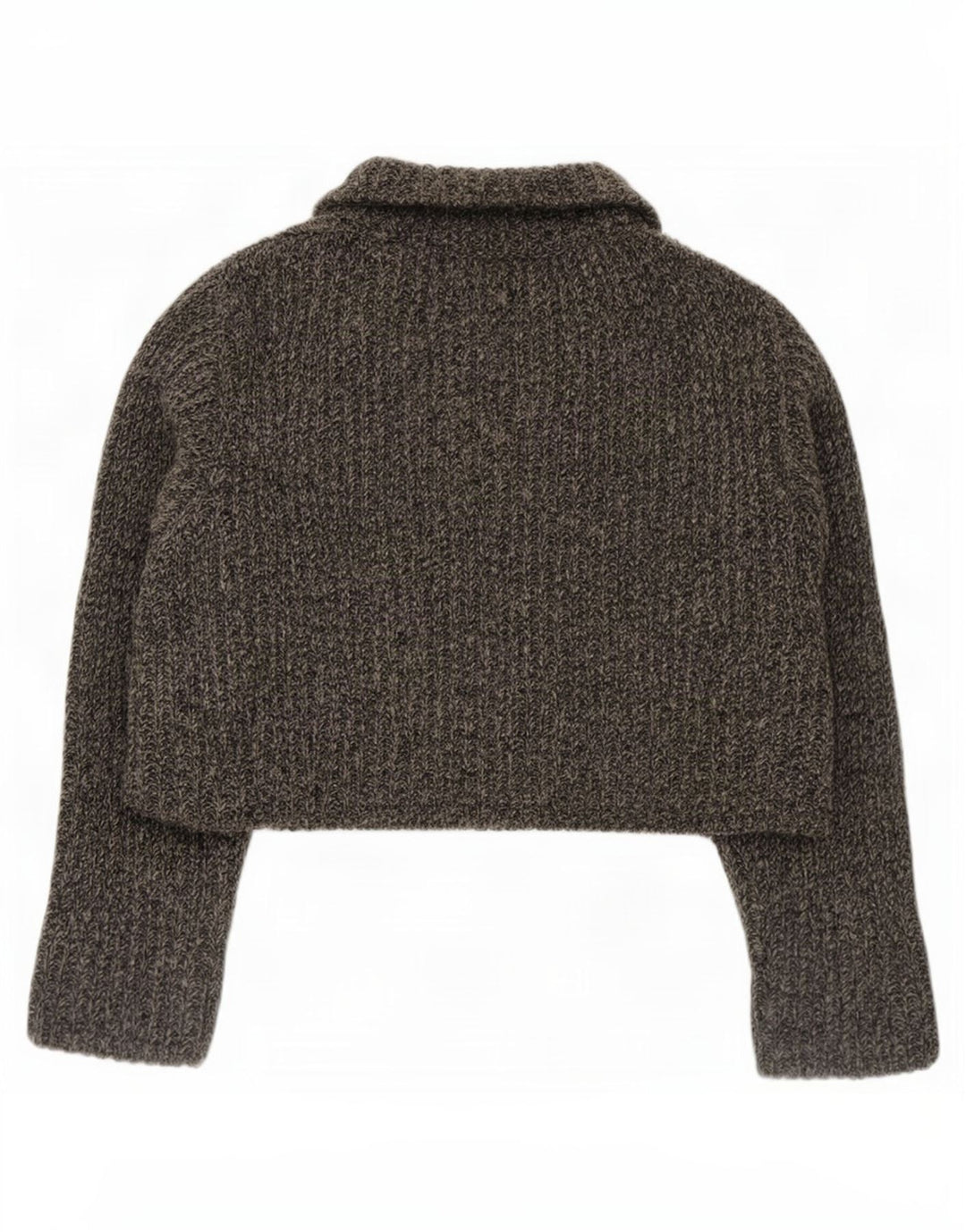 Marlboro Classics Dame Crop Cardigan Sweater UK 14 Medium Grey Flecked
