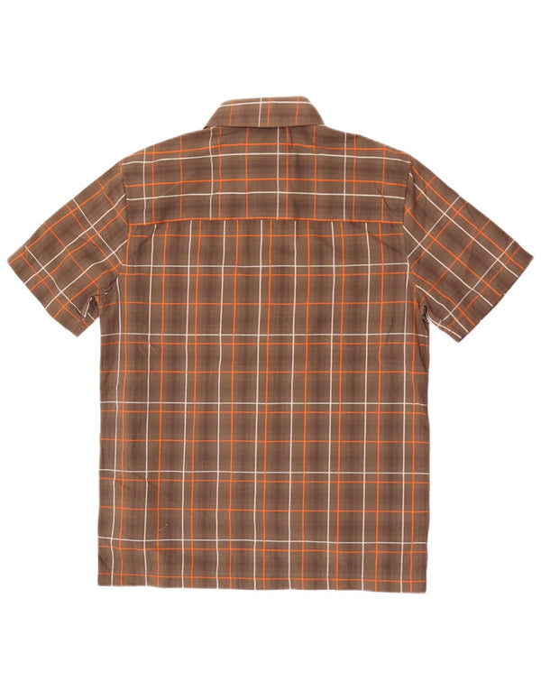 Helly Hansen Herre kortærmet skjorte XS brun ternet polyester