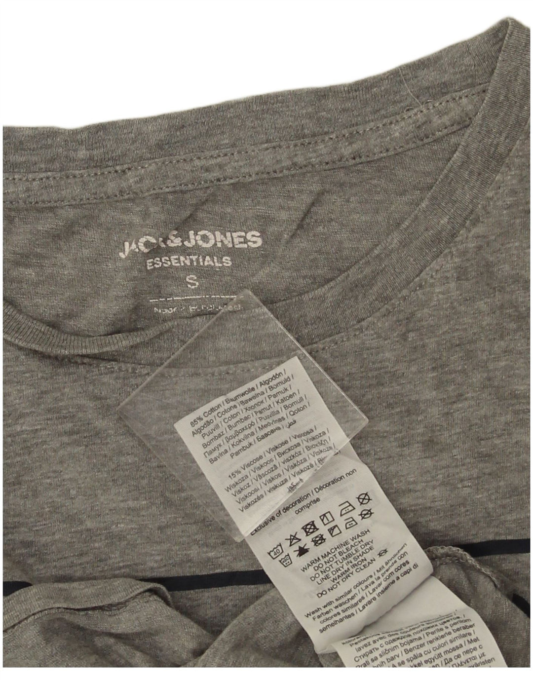 Jack & Jones Herre grafisk T-shirt top lille grå bomuld