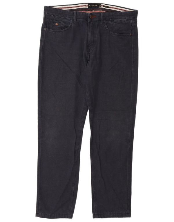 Massimo Dutti Herre Lige Casual Bukser EU 42 Large W32 L30 Navy Blue