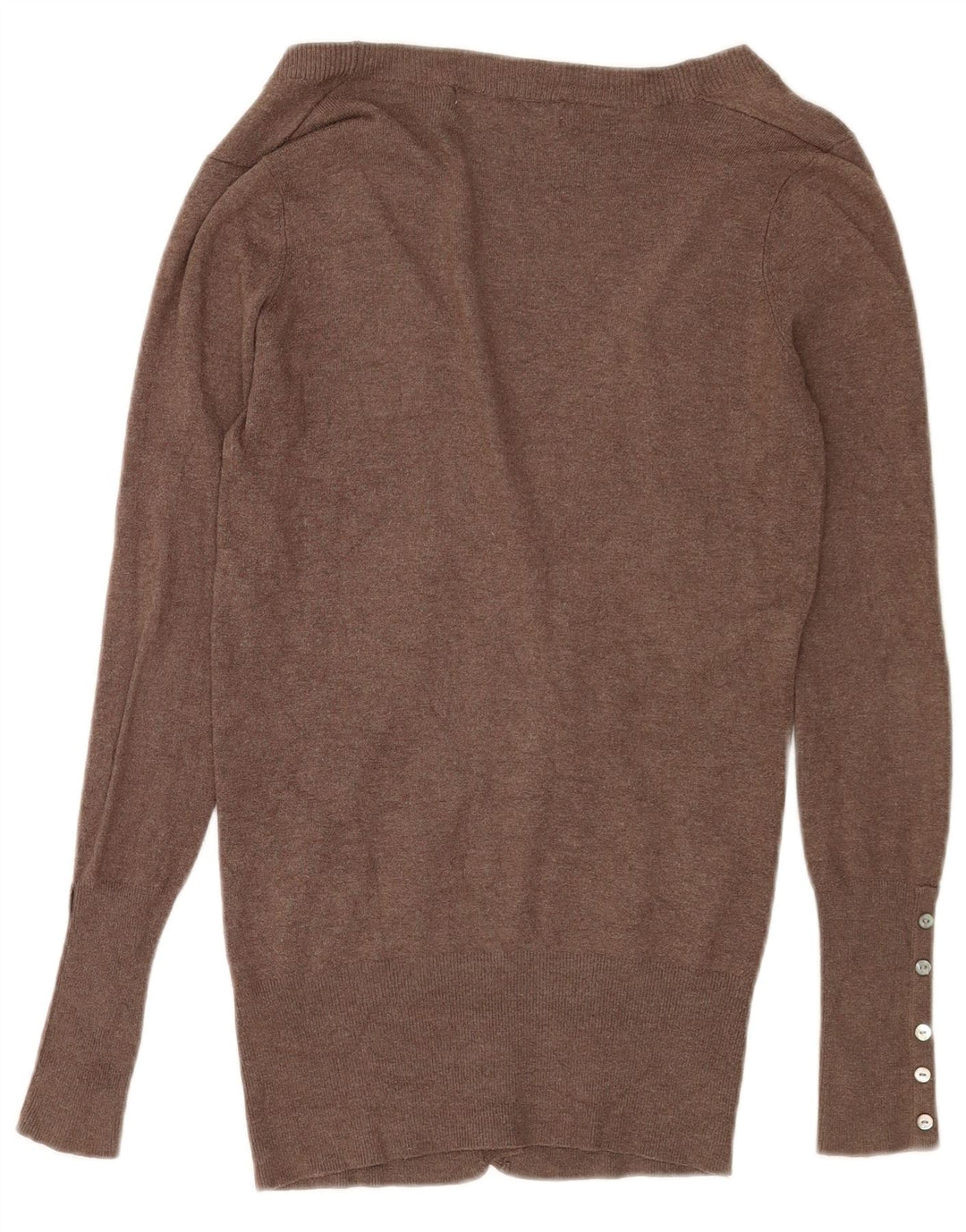 Zara Dame Cardigan Sweater UK 12 Medium Brown Rayon